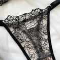 Gallery viewerに画像を読み込む, ブラックフローラル刺繍レースブラショーツセット