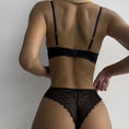 Gallery viewerに画像を読み込む, サテンハーフカップブラバックレースショーツセット