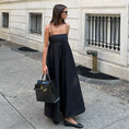 Gallery viewerに画像を読み込む, ブラックスパゲティストラップAラインロングドレス