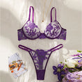 Gallery viewerに画像を読み込む, パープルシアーフローラルブラショーツアンダーウエアセット