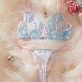 Gallery viewerに画像を読み込む, ピンクライトブルーファンシーパットレスブラTバックショーツセット2