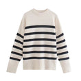 Gallery viewerに画像を読み込む, Striped Knitted Loose Sweater Women Pullover Tops