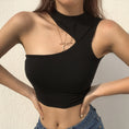 Gallery viewerに画像を読み込む, Vest Crop Top Slim Black Tanks