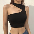 Gallery viewerに画像を読み込む, Vest Crop Top Slim Black Tanks