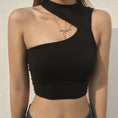 Gallery viewerに画像を読み込む, Vest Crop Top Slim Black Tanks