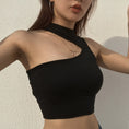 Gallery viewerに画像を読み込む, Vest Crop Top Slim Black Tanks