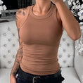 Gallery viewerに画像を読み込む, Round Neck Ribbed Tank Top Camisole