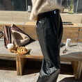 Gallery viewerに画像を読み込む, レザータイプハイウエストストレートワイドパンツTH