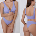Gallery viewerに画像を読み込む, Low Waist Wire Free Suit Soft Padded Bras Set