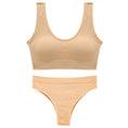 Gallery viewerに画像を読み込む, Low Waist Wire Free Suit Soft Padded Bras Set