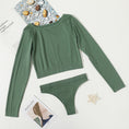 Gallery viewerに画像を読み込む, Seamless Ribbed Long Sleeve Top Low Waist Thongs Set