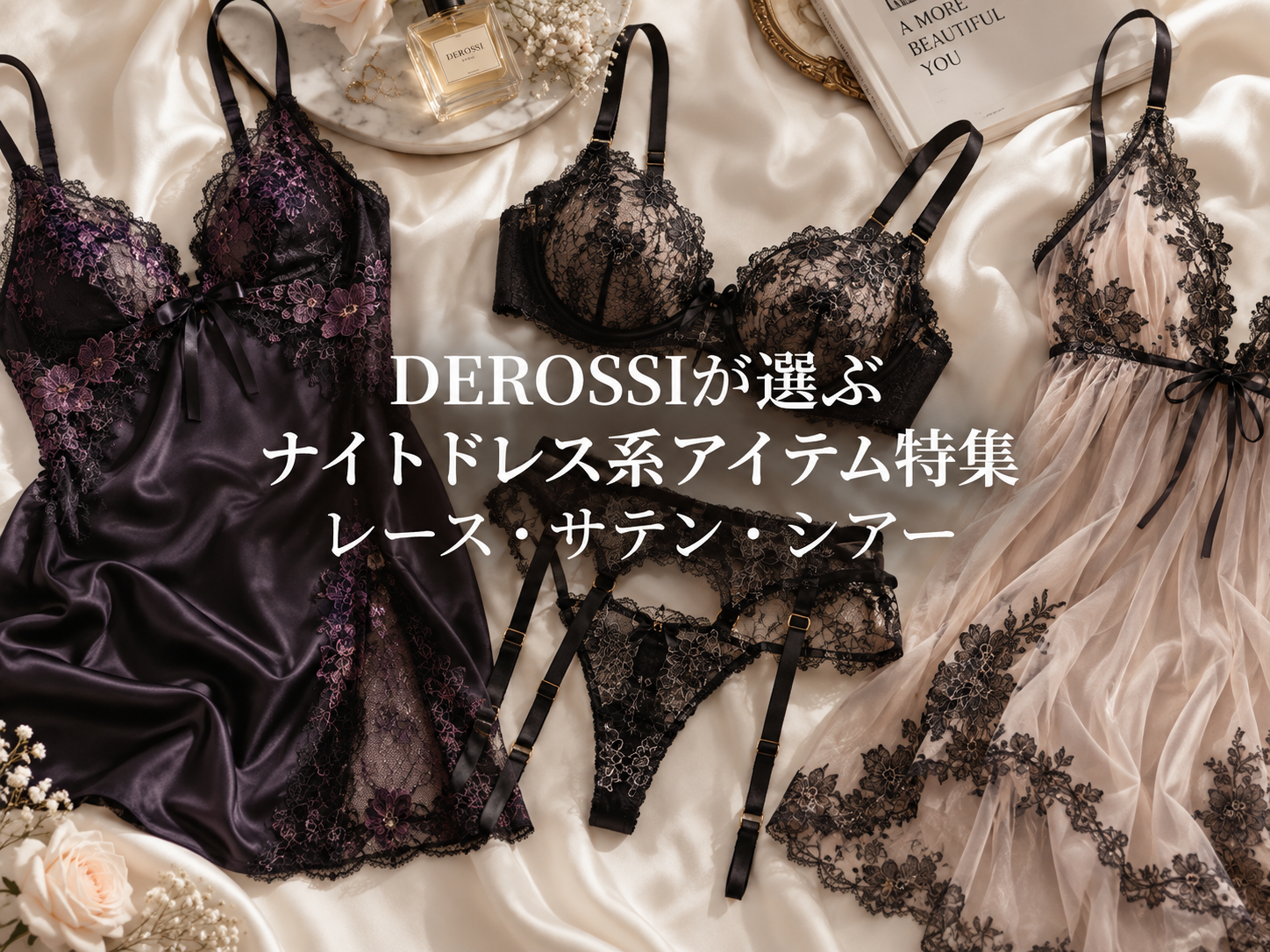 DeRossi ナイトドレス系ランジェリー特集 レース・サテン・シアー