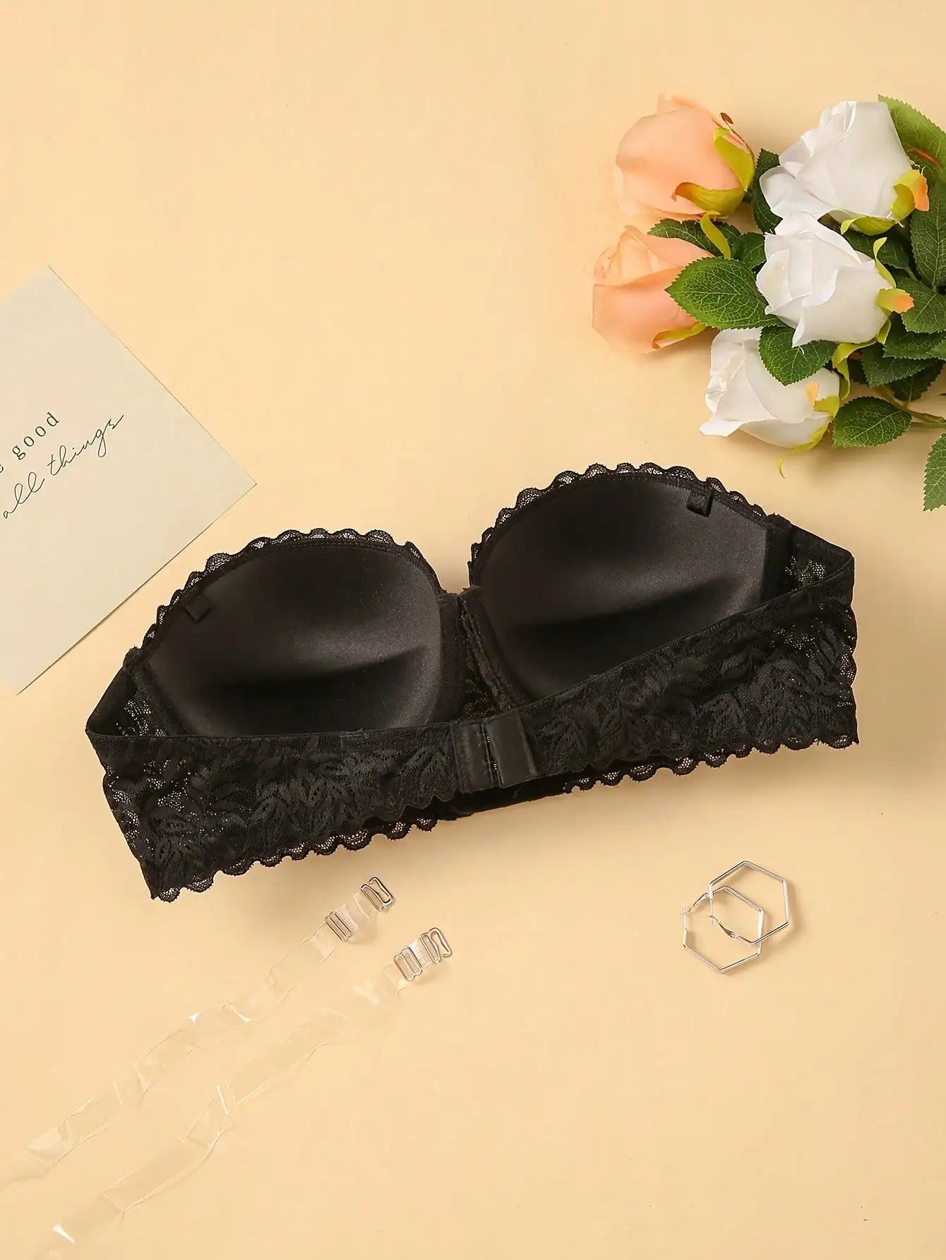 レースハーフカップフロントフックシェイプブラ