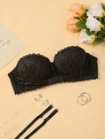 Gallery viewerに画像を読み込む, レースハーフカップフロントフックシェイプブラ
