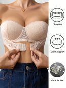 レースハーフカップフロントフックシェイプブラ