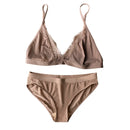 DeRossi アイスシルク アイラッシュレース ノンワイヤー ブラショーツ2SET