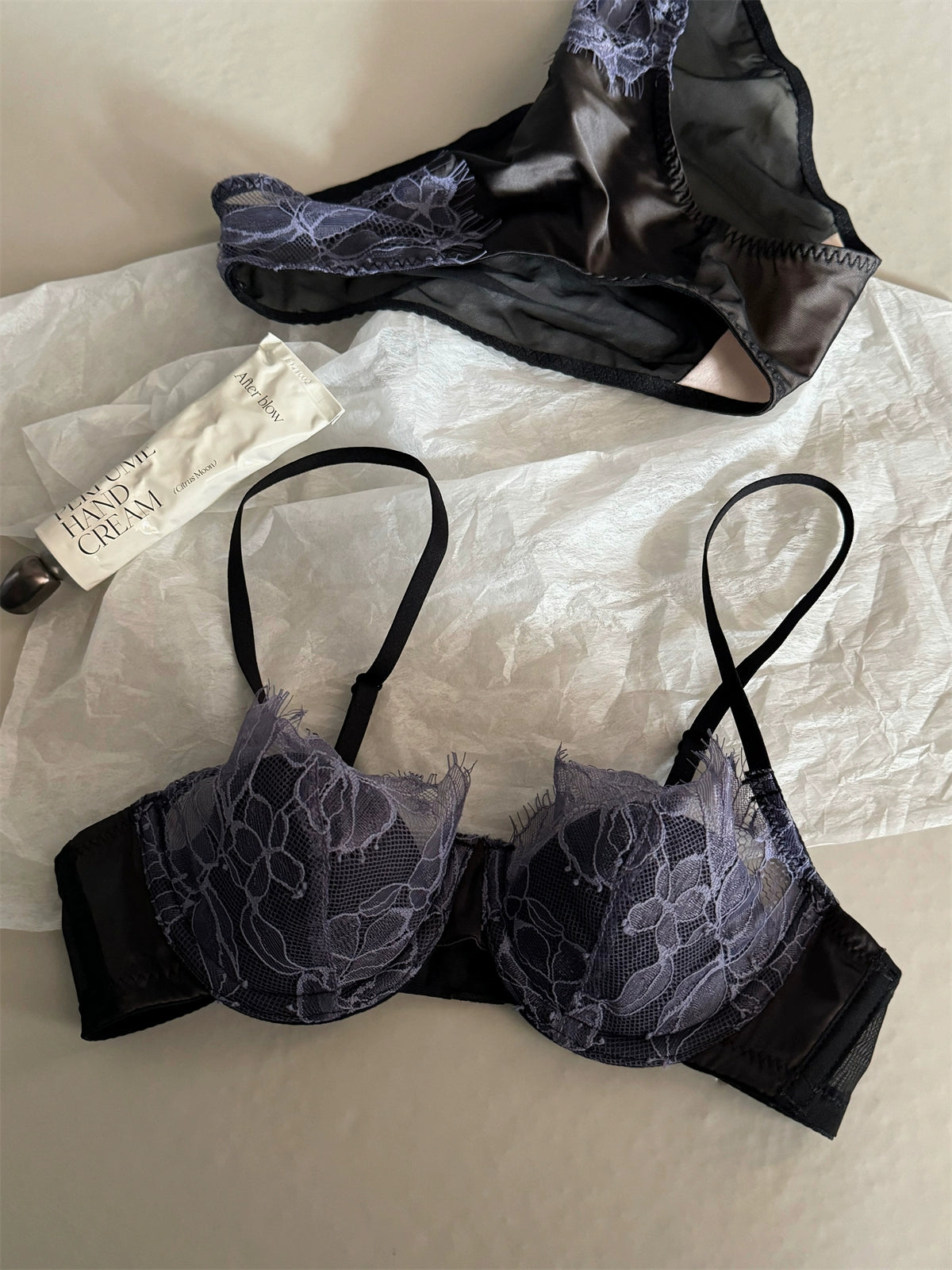 パープルブラックレオパードブラガーターショーツ３セット