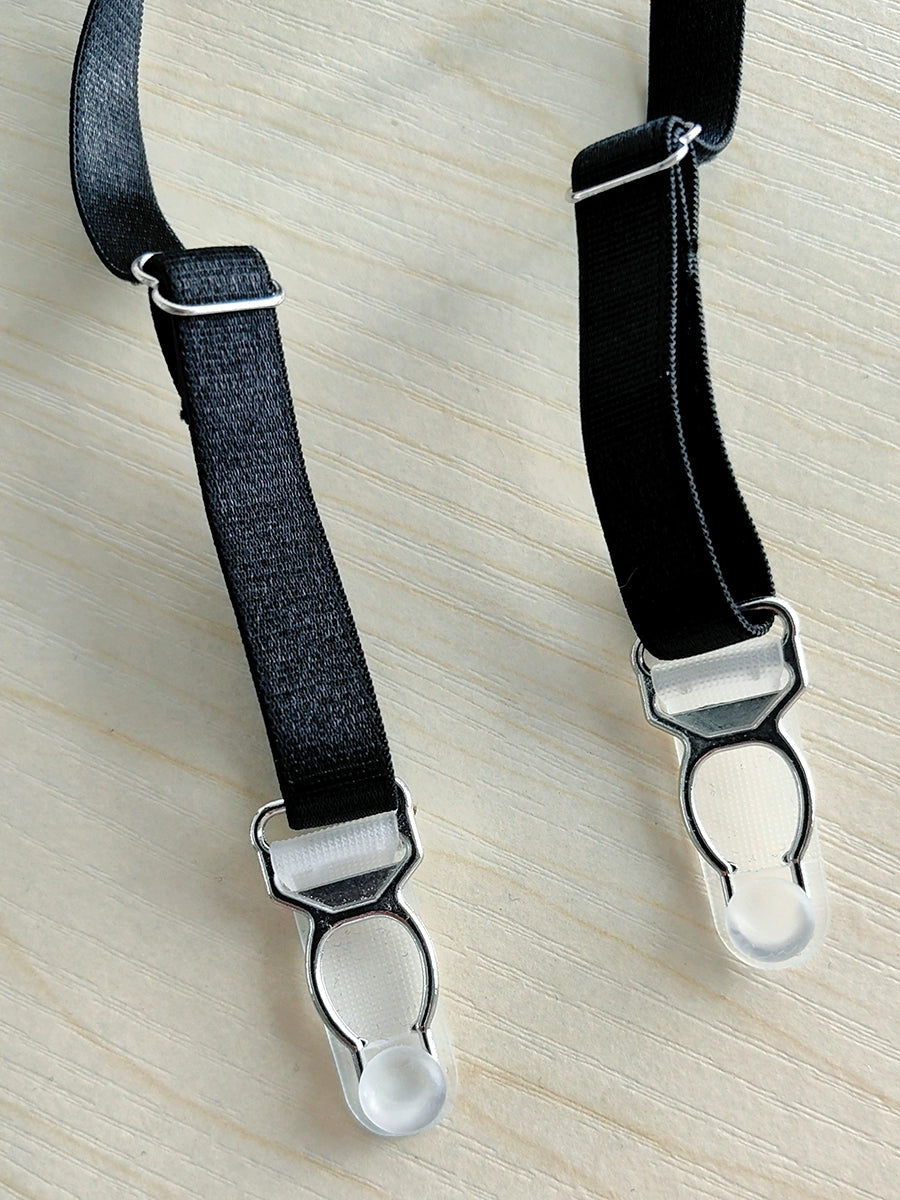 DeRossiエンブロイダリーブルーレースグラマーブラガーターショーツ3Pcs