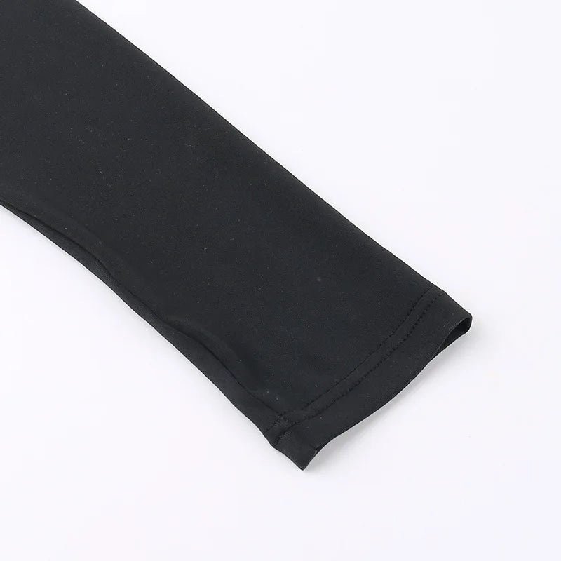 ブラックロングスリーブバックレスボディスーツ