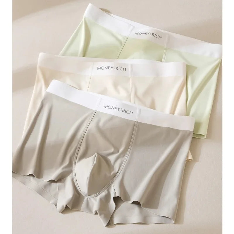 サマーアイスシルクパステルカラークイックドライボクサーショーツ