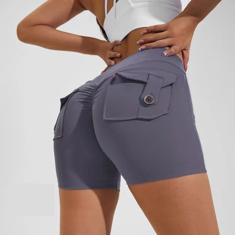 DEROSSI フラップポケットスクランチショートレギンス グレー 商品写真 1