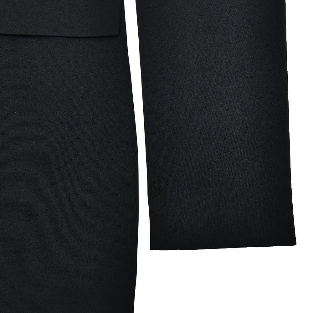 スリムブレザーワンピース（ロングスリーブ・ショルダーパッド付き）