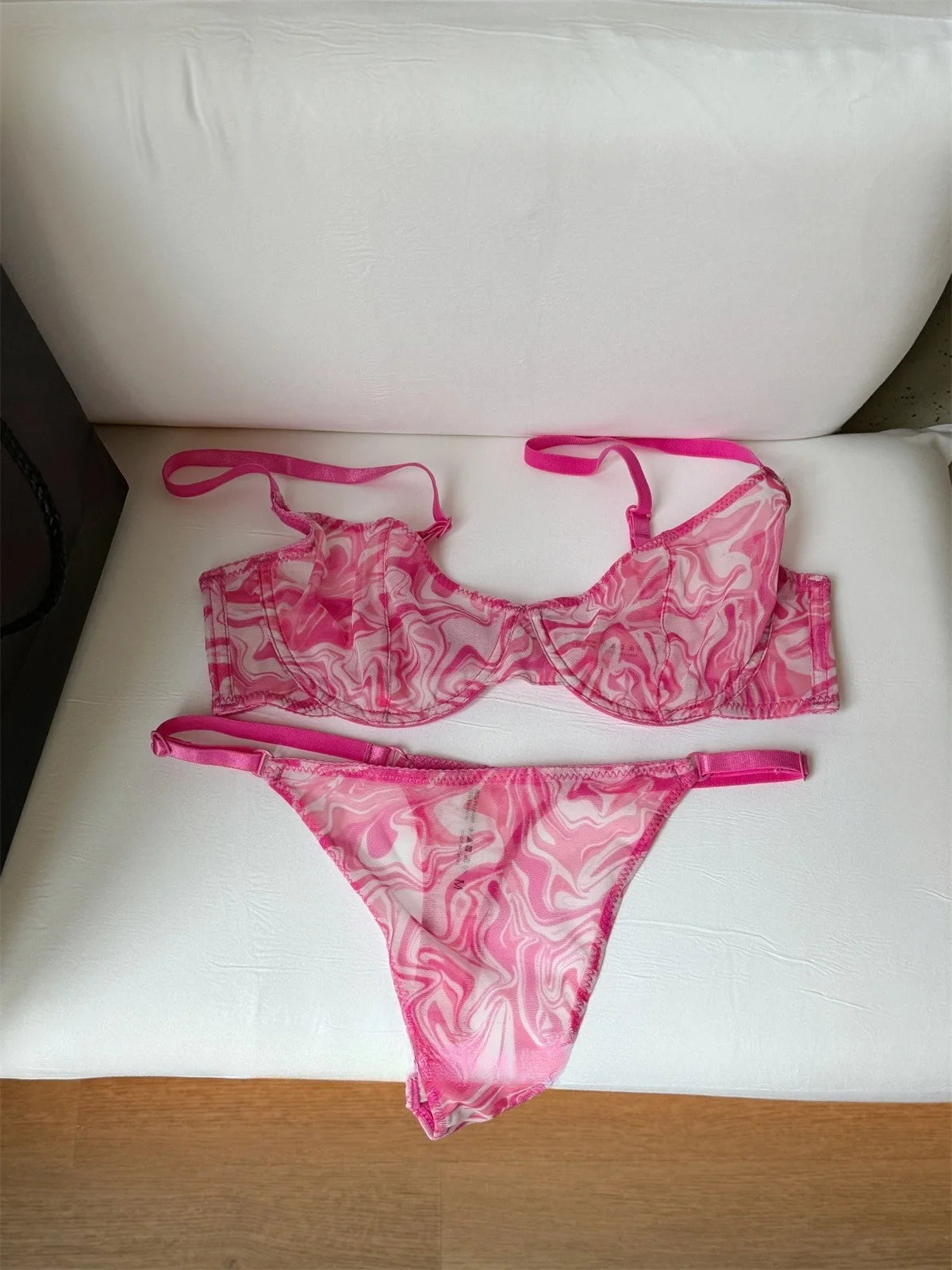 DeRossi シルキーレースセット ブラショーツ2pcs