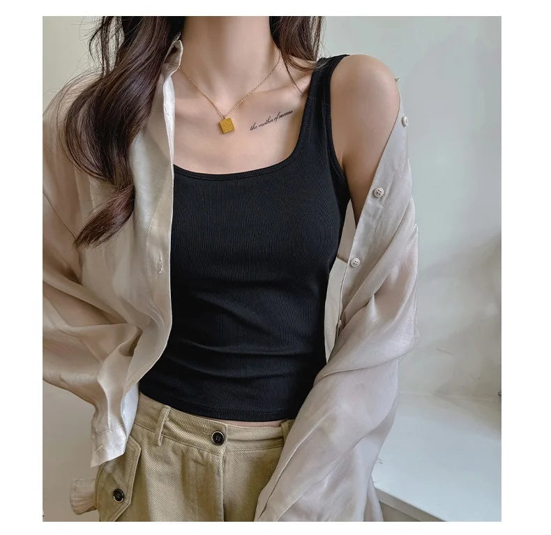 ディープバックレスサマータンクトップwithパッド