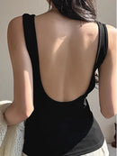 ディープバックレスサマータンクトップwithパッド