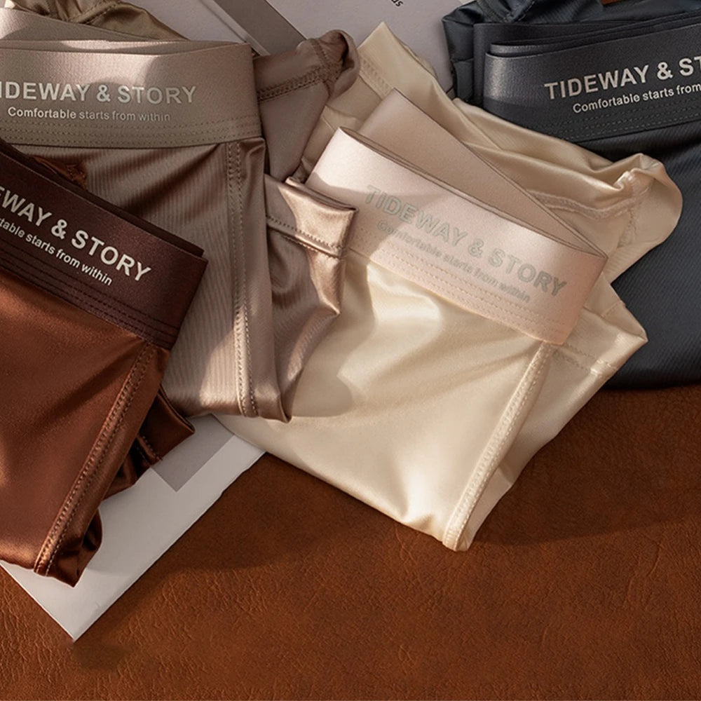 ラグジュアリーアイスシルクサテンメンズボクサーショーツ