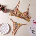 Gallery viewerに画像を読み込む, DEROSSI ボタニカル刺繍 ノンワイヤーブラ＆Tバックセット カーキ 商品写真11

