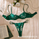 フローラル刺繍レースブラTバックショーツセット9カラバリ