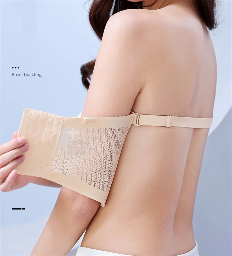 フロントホックストラップレスエアーシェイプブラ