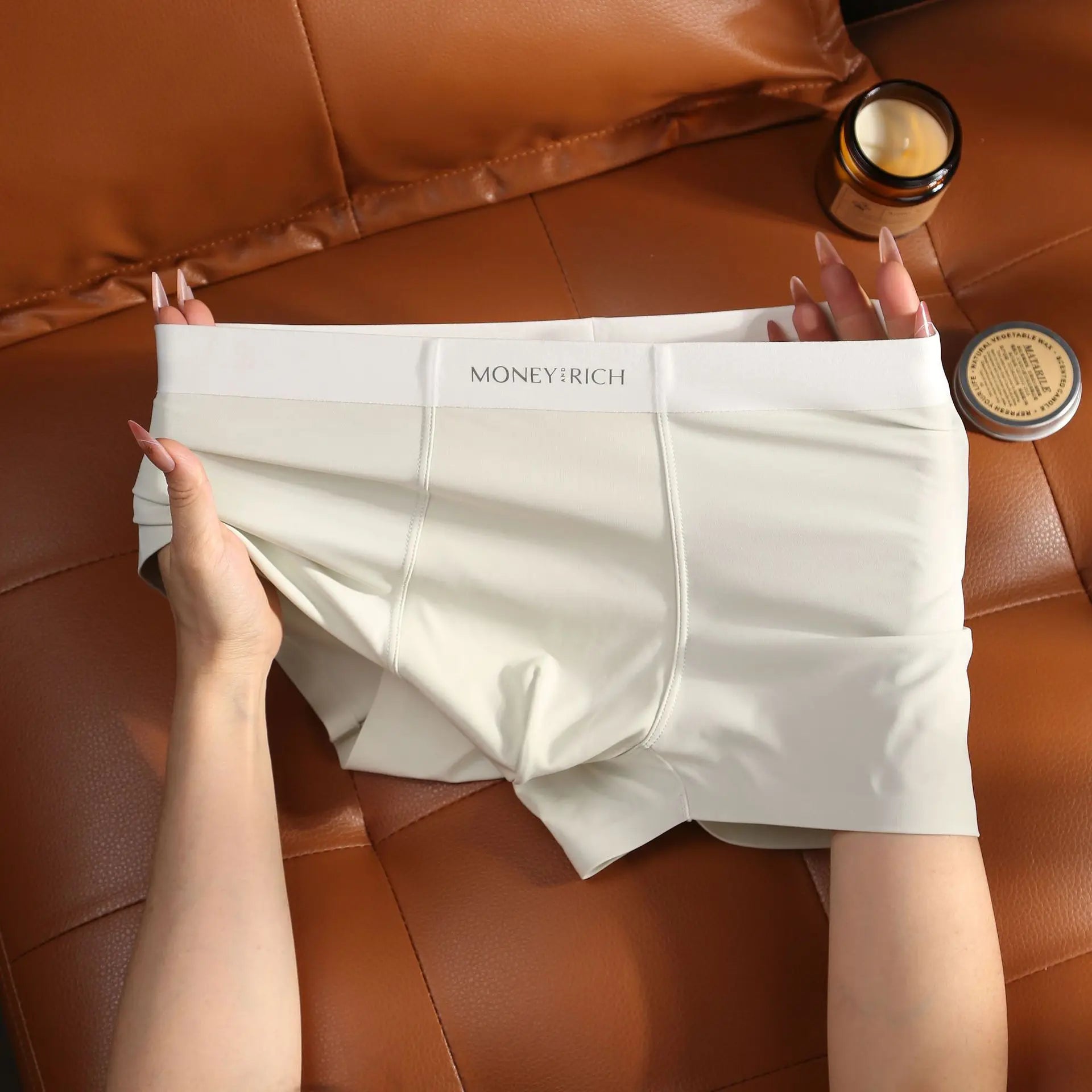 サマーアイスシルクパステルカラークイックドライボクサーショーツ