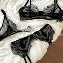 DeRossi ラヴィッシュレースセット ブラガーターショーツ3pcs