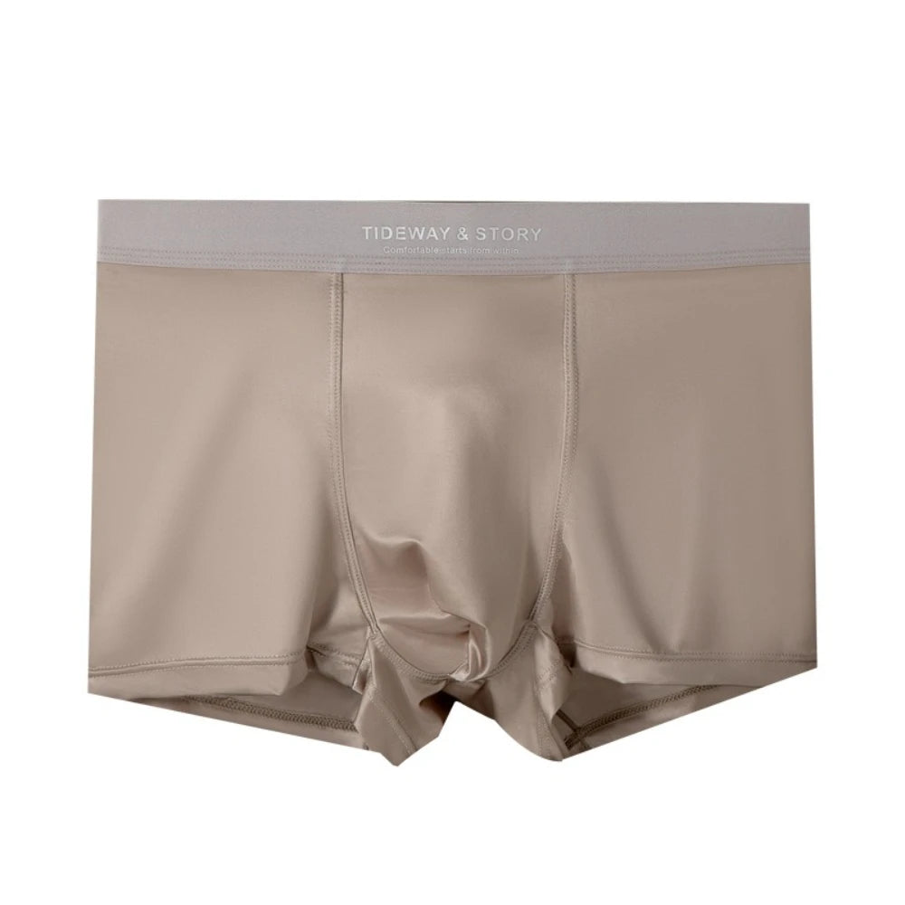 ラグジュアリーアイスシルクサテンメンズボクサーショーツ