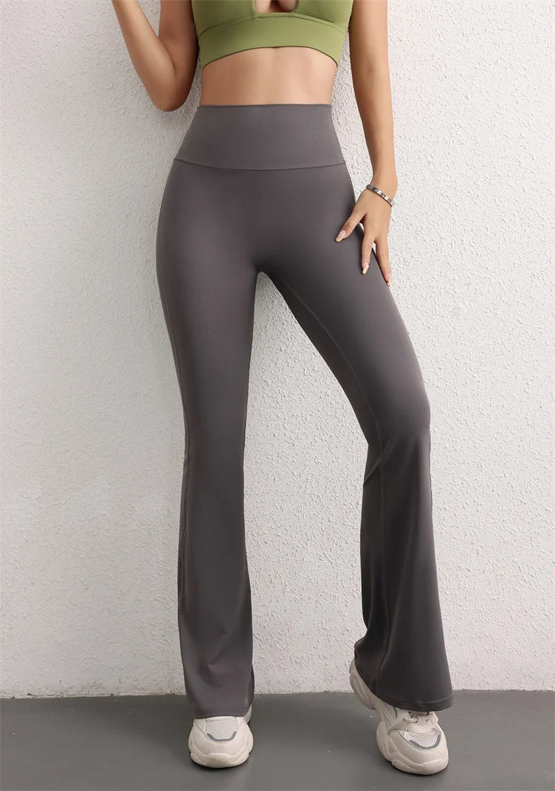 DeRossi フレアスクランチレギンス – ハイウエスト ヨガ＆フィットネスパンツ