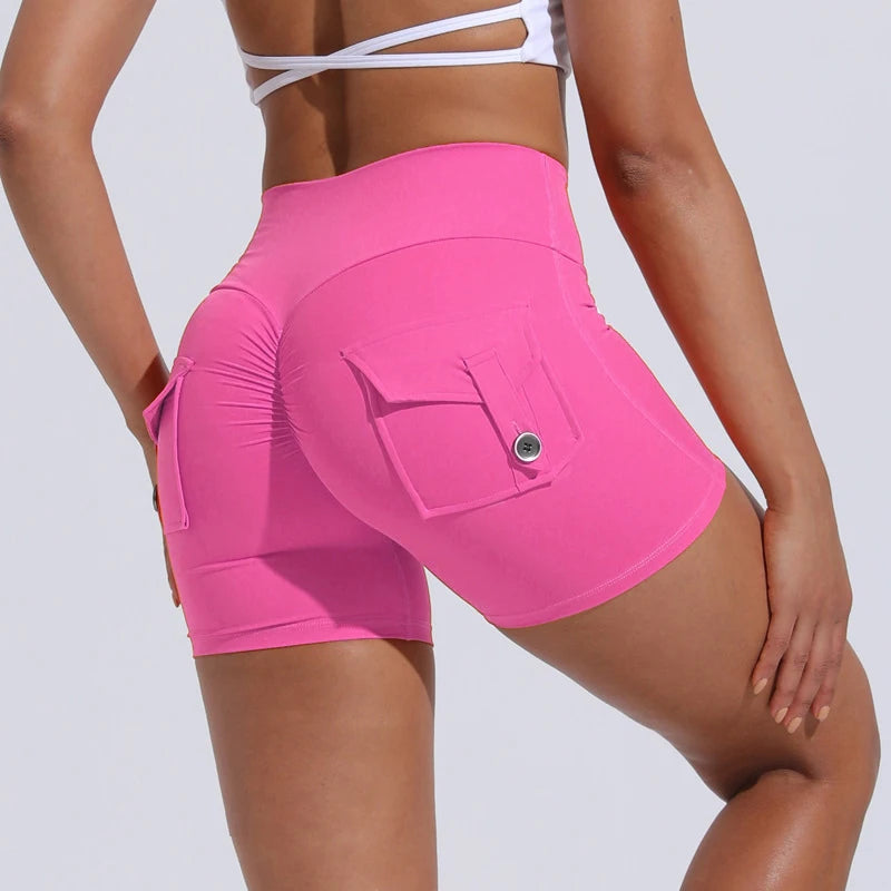 DEROSSI フラップポケットスクランチショートレギンス ローズピンク 商品写真 1