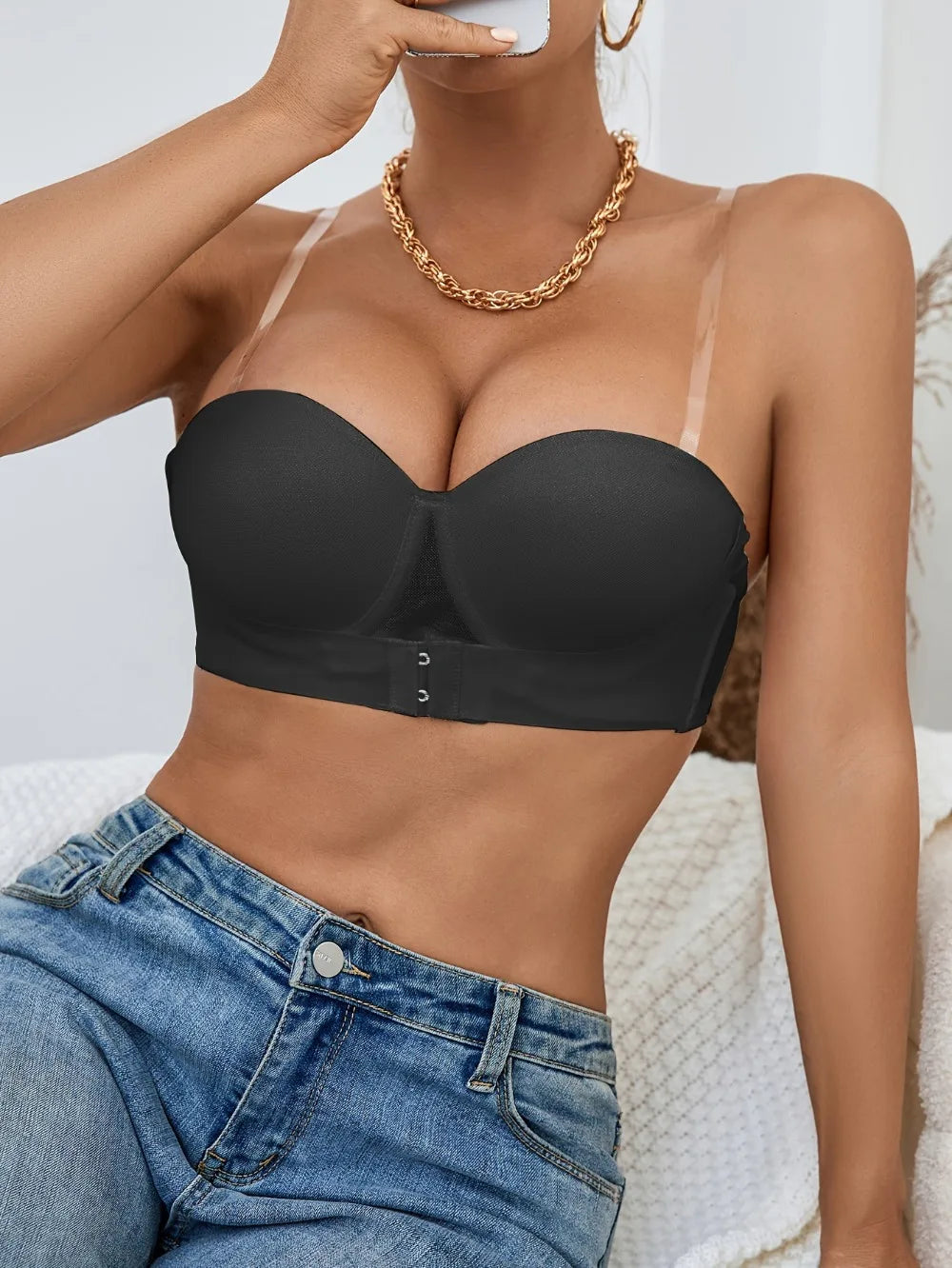 シームレスフロントホップシェイプブラ