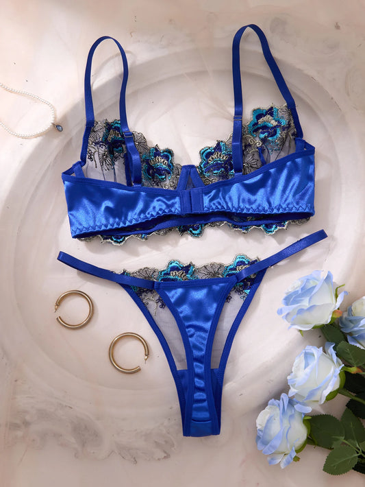 DeRossi ヴィンテージフローラル プッシュアップ ブラショーツSET