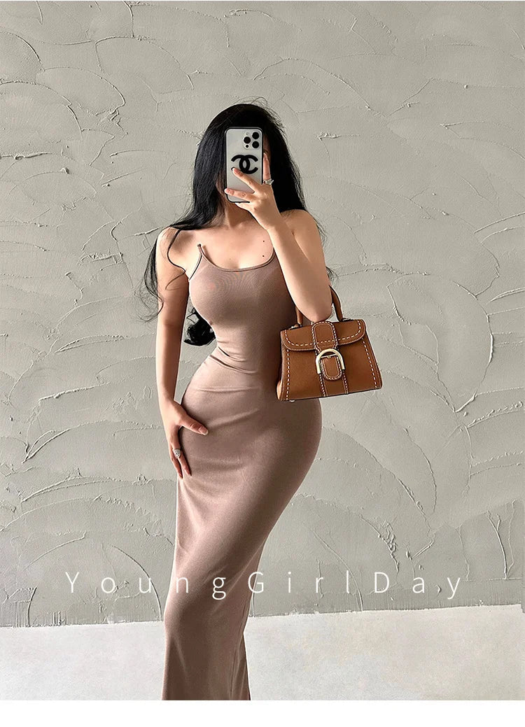 ８カラークリアストラップデザインホルターネックロングワンピース