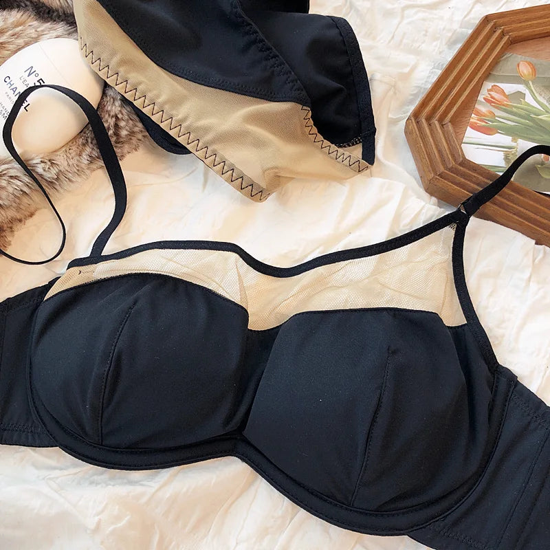 ノワールヴェールベージュコントラストブラショーツセット