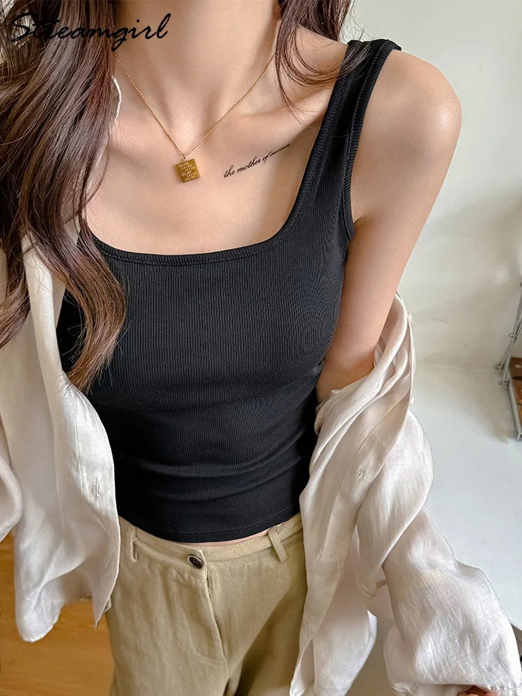 ディープバックレスサマータンクトップwithパッド