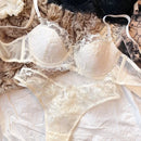 フラワーエンブロイダリー ブラ＆ガーターショーツ3pcs