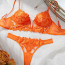 フローラル刺繍レースブラレットTバックショーツセット5カラバリ