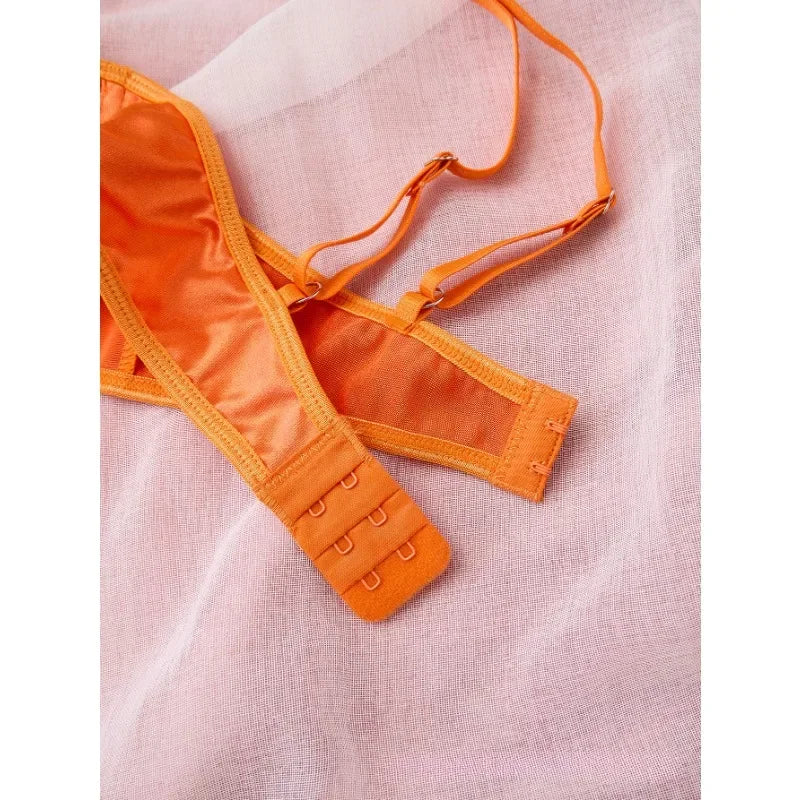 フローラル刺繍レースブラTバックショーツセット9カラバリ