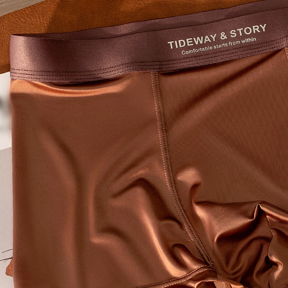 ラグジュアリーアイスシルクサテンメンズボクサーショーツ