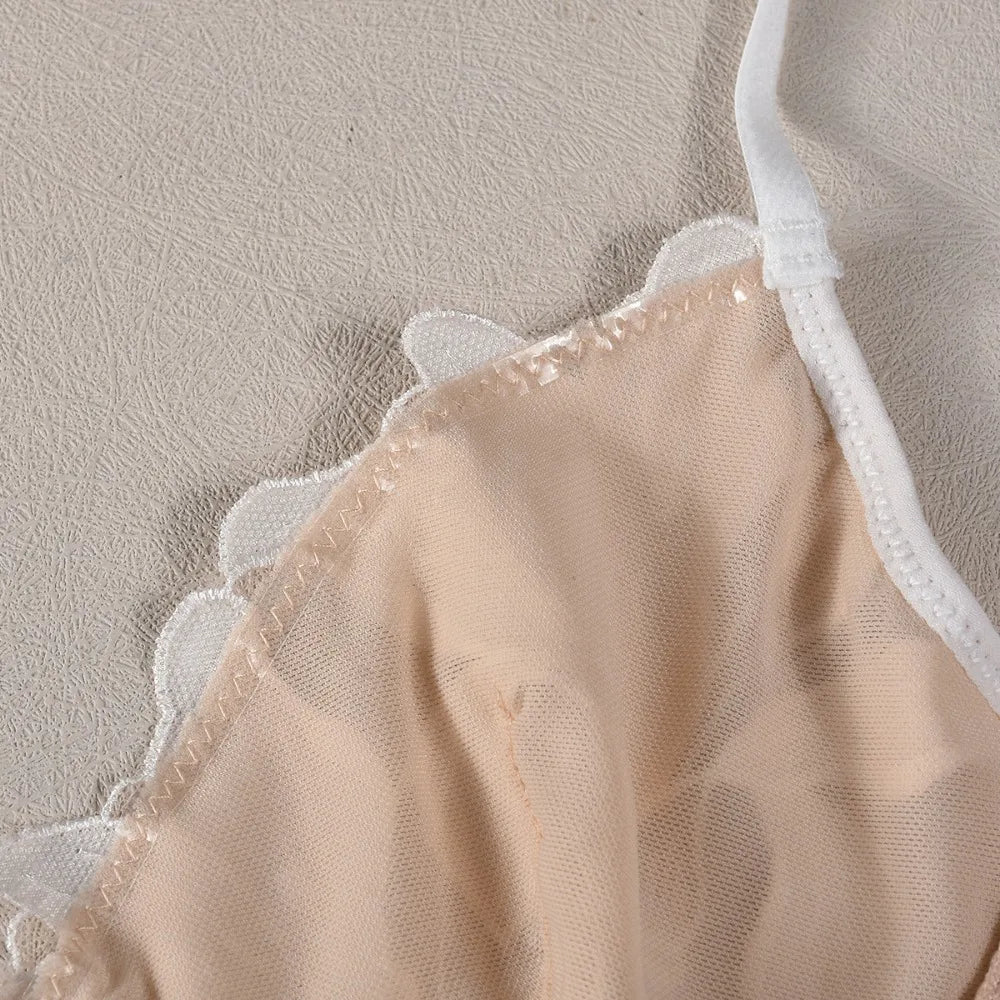 フローラル刺繍レースブラレットTバックショーツセット5カラバリ