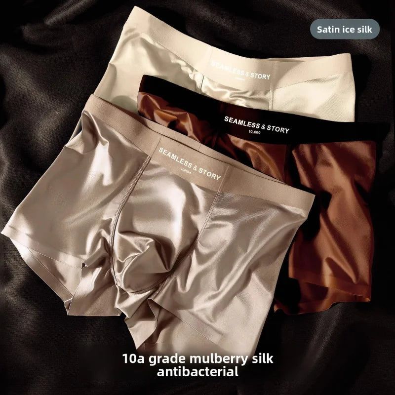 シャインフィットメンズサテンボクサーパンツ3Pcs