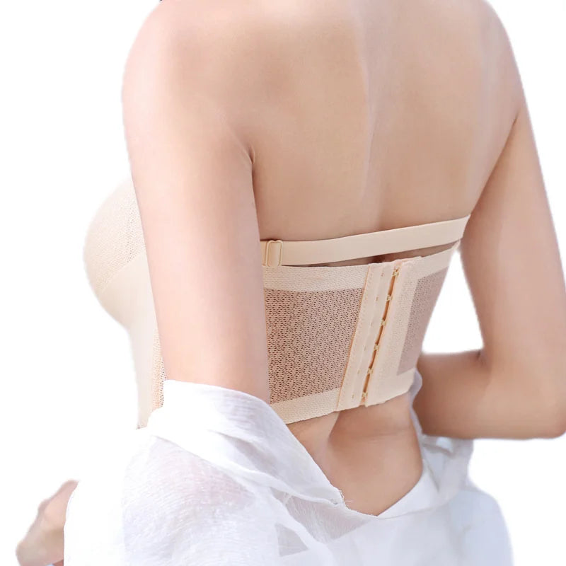 フロントホックストラップレスエアーシェイプブラ